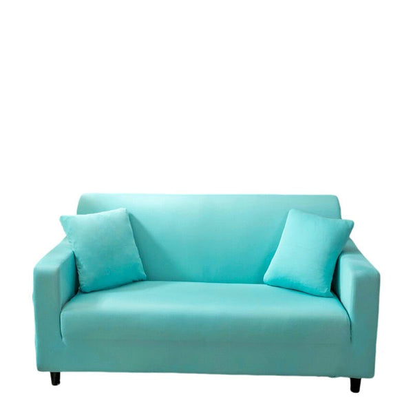 3 Seater Sofa Cover Plain Blue Style Protection For Living Room Elastic Slipcover Slipcovers