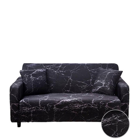 3 Seater Sofa Cover Marble Black Style Elastic Stretchable Slipcover For Furniture Slipcovers