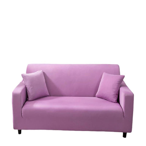 3 Seater Sofa Cover Plain Light Purple Elastic Stretchable Slipcover For Living Room Slipcovers