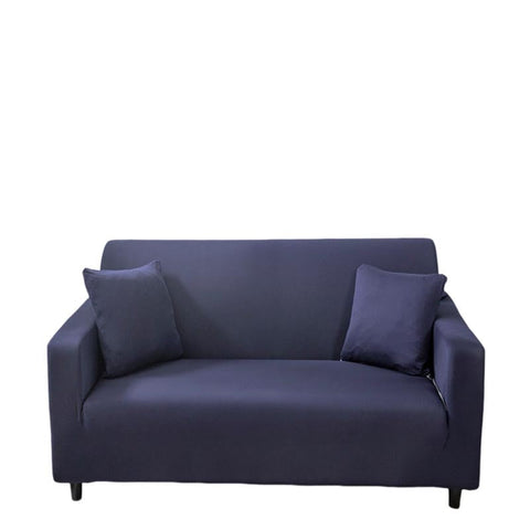 3 Seater Sofa Cover Plain Navy Blue Style Protection For Living Room Chair Slipcovers