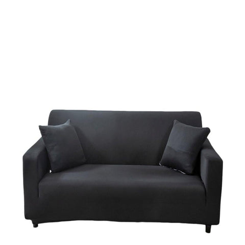 3 Seater Sofa Cover Plain Black Elastic Stretchable Slipcover For Living Room Slipcovers