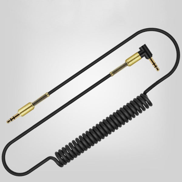 4.9Ft Aux Cable 3.5Mm Audio Spring Extension Cord Male To For Car Stereo Pc Headphone Cables & Adapters