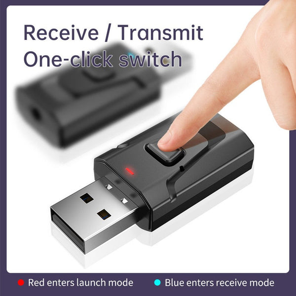 4 In 1 Bluetooth 5.0 Receiver Wireless Usb Adapter 3.5Mm Audio Receivertransmitter For Tv Pc Car Aux Speaker Plug And Play
