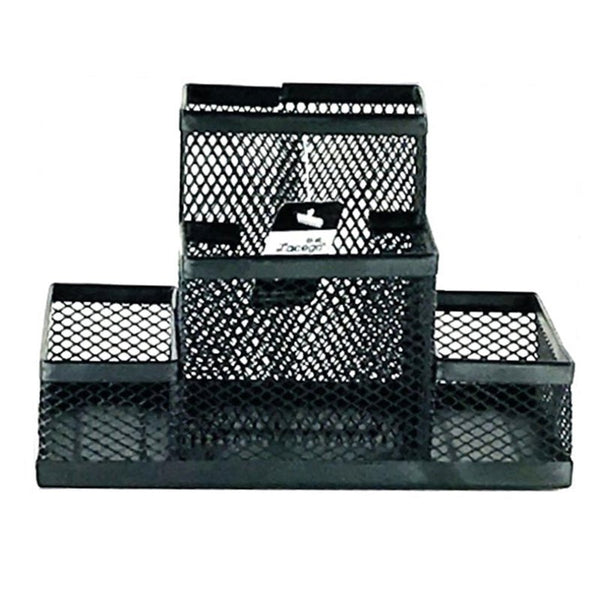 4 In 1 Desk Organizer Pencil Holder Metal Hollow Mesh Wire Organizador Escritorio Lapices Office Accessories No Rust Storage Boxes
