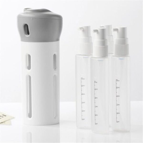 4 In 1 Lotion Shampoo Gel Travel Dispenser Gray