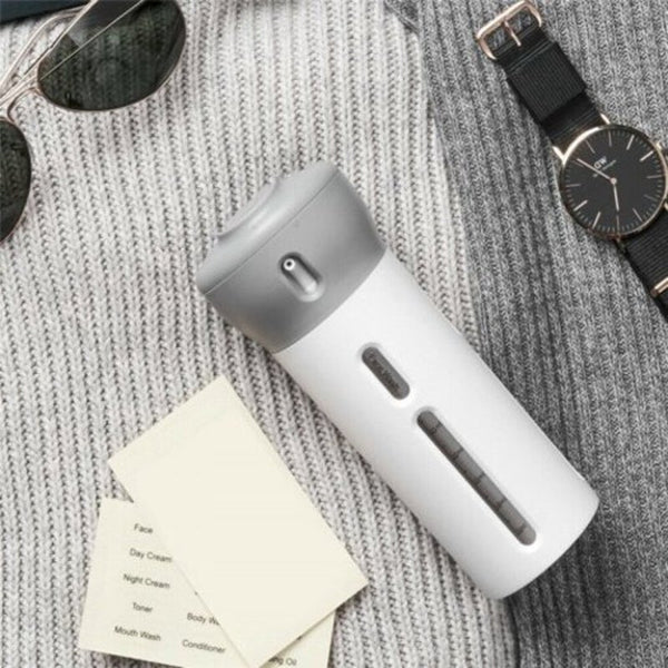 4 In 1 Lotion Shampoo Gel Travel Dispenser Emulsion Bottle Portable Gray Travel Bottles & Containers