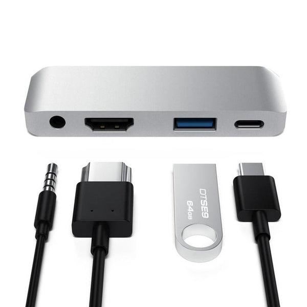 4 In 1 Multi Function For Ipad Pro Hub Type C To Hdmiauxusbpd Adapter 3.5Mm Headphone Jack Pd Charging Converter Usb Cables Hubs & Adapters