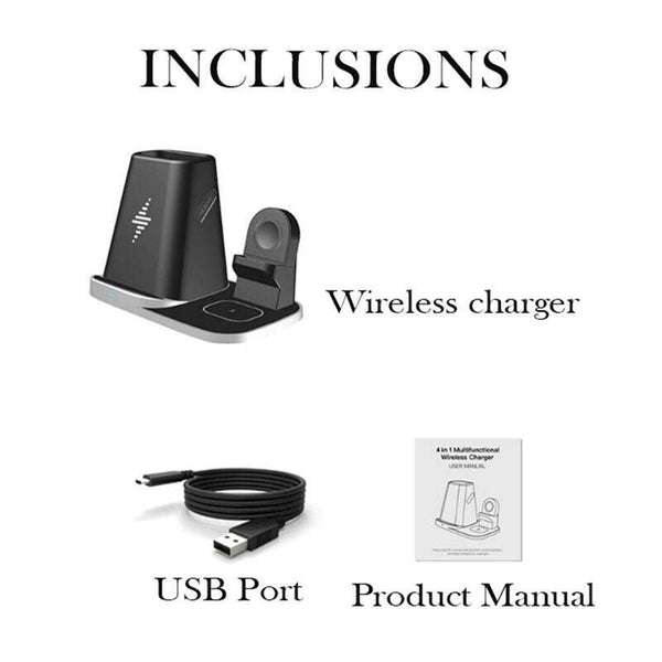 Charging Usb 4 In 1 Universal Vertical Wireless Qi Station Storage Box Chargers & Cradles