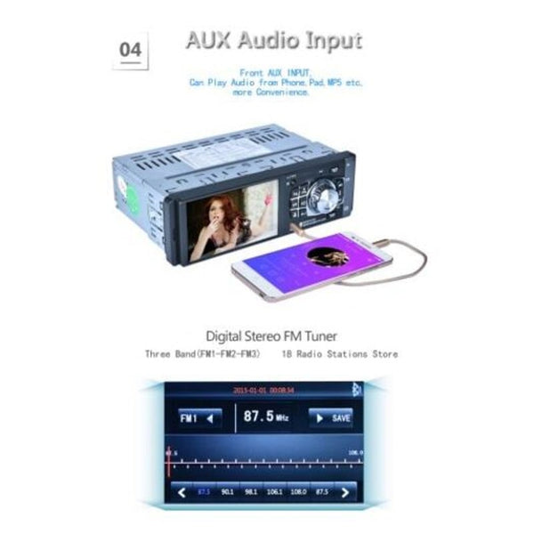 4 Inch 1 Din Mp5 Car Media Player Bluetooth Hands Free Function Aux Usb Tf Fm Car Audio In Dash Units