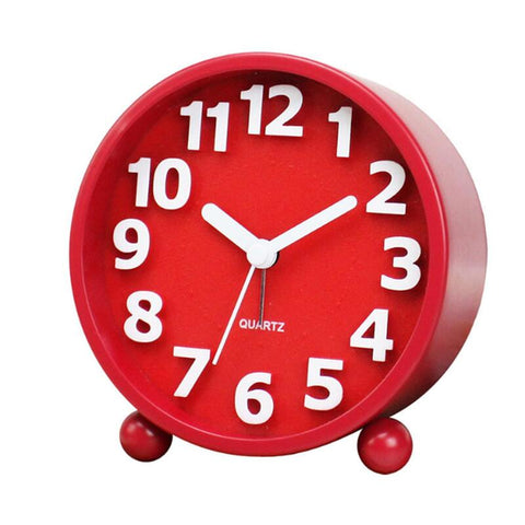 4Inches Creative Children Alarm Clock Simple Electronic Tick Free Suitable For Bedroom Red Alarm Clocks & Clock Radios