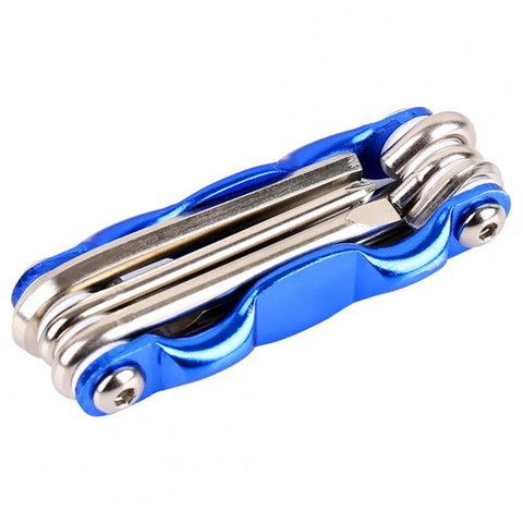 4 Pcs 6 In 1 Bicycle Tools Sets Mountain Road Bike Repair Kit Socket Head Wrench Cycling Screwdriver Blue