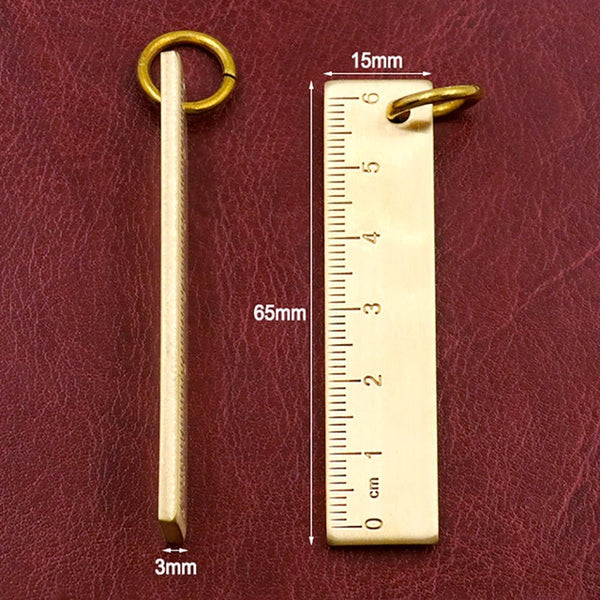 4 Pcs 6Cm Small Copper Ruler 3Mm Thickened Brass Metal Key Pendant Number Plate Drafting Supplies Mini Rulers