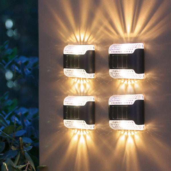 4 Pcs Led Solar Wall Lights For Backyard Up And Down Porch