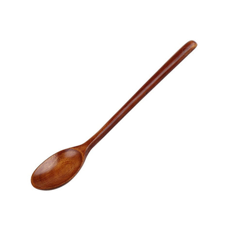4 Pcs Natural Japanese Style Wooden Coffee Spoons With Long Handle Tableware
