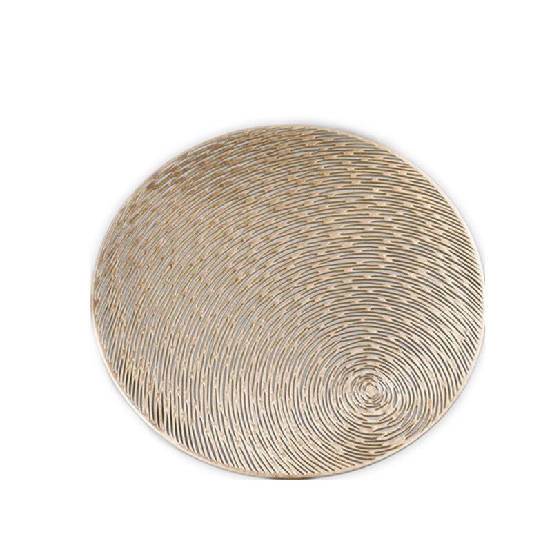 4 Pcs Nonslip Round Shape Hollow Heat Insulation Placemat For Hotel Restaurant Gold Placemats