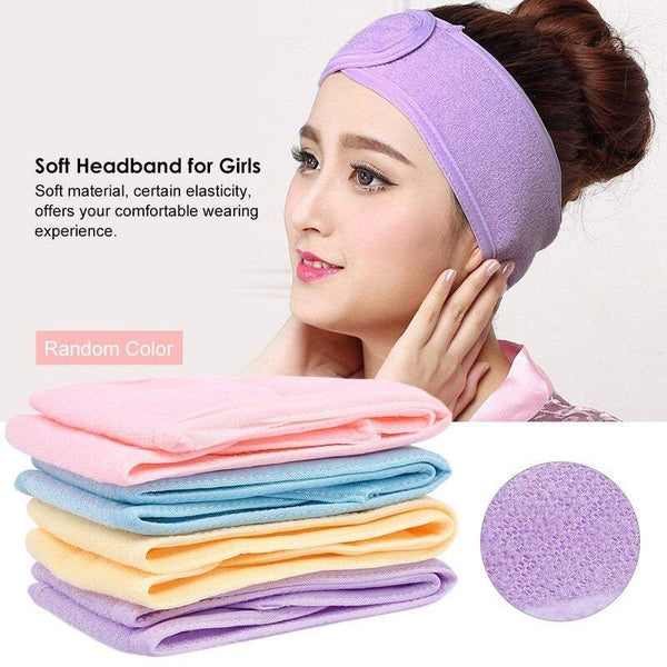 Massage 4 Pcs Soft Headband For Girls Makeup Face Washing Shower Turban Wrap Headwear Towel Fabric Salon Home Use Random Colour