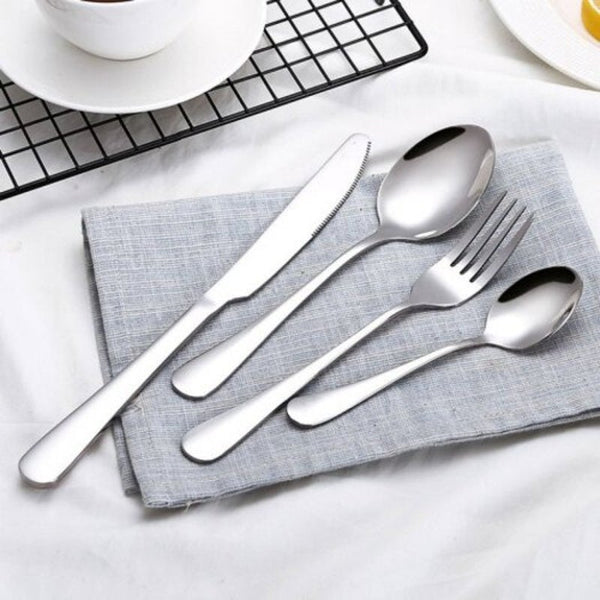 4 Pcs Stainless Steel Utensils Kit Creative Steak Knife And Fork Spoon Silver Cutlery Sets