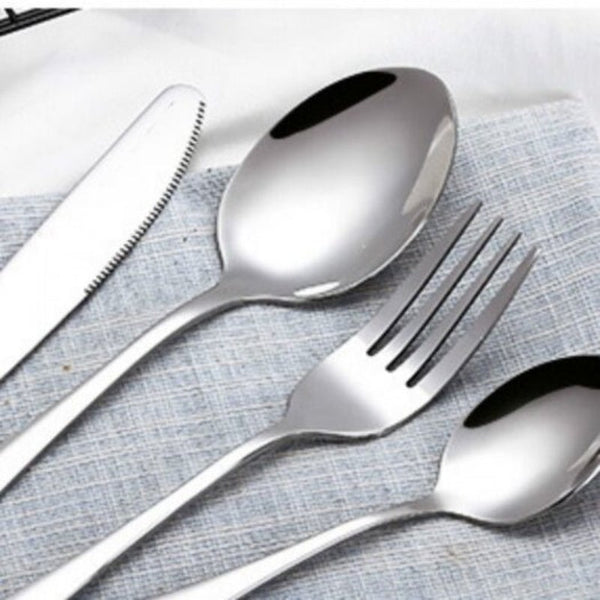 4 Pcs Stainless Steel Utensils Kit Creative Steak Knife And Fork Spoon Silver Cutlery Sets