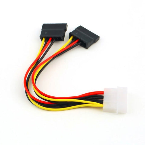 4 Pin Ide Molex To 2 Of 15 Serial Ata Sata Hdd Power Adapter Cable Dual Hard Drive For Pc