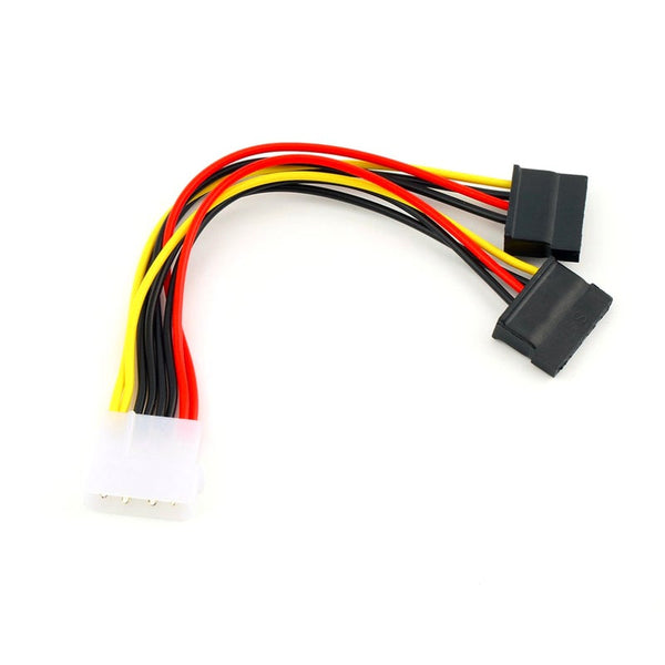 4 Pin Ide Molex To 2 Of 15 Serial Ata Sata Hdd Power Adapter Cable Dual Hard Drive For Pc Drive Cables & Adapters