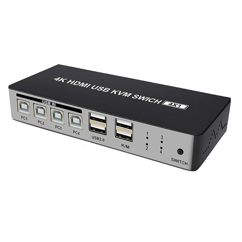 4 Port Hdmi Kvm Switch Support Max 4K30hz Input With Usb2.0 Hub 1 Out Kvm Switches