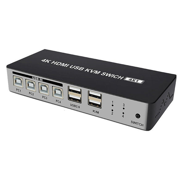 4 Port Hdmi Kvm Switch Support Max 4K30hz Input With Usb2.0 Hub 1 Out Kvm Switches