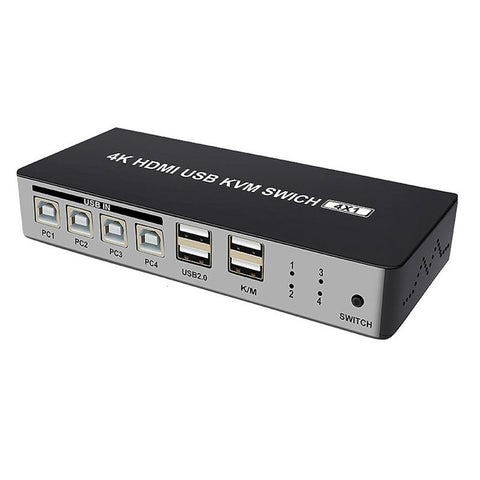 4 Port Hdmi Kvm Switch Support Max 4K30hz Input With Usb2.0 Hub 1 Out Kvm Switches