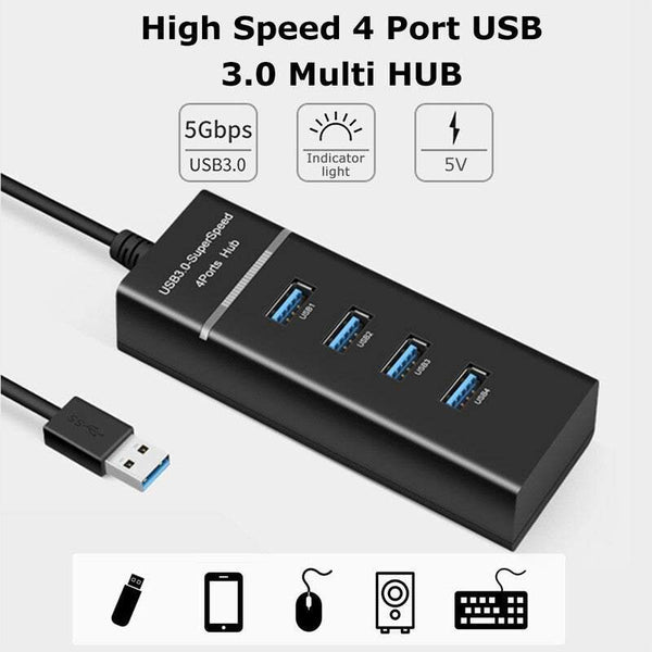 4 Port Usb3.0 Multi Hub Splitter Expansion For Desktop Pc Laptop Adapter Splitters Couplers & Adapters