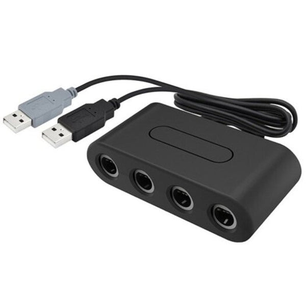 4 Ports For Gamecube Gc Controllers Usb Adapter Converter / Pc Switch Wiiu Jet Black Cables & Adapters