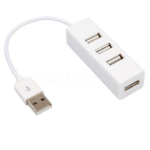 4 Ports High Speed Usb 2.0 Hub Splitter Adapter Expansion For Pc Mac White