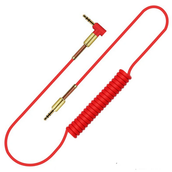 4.9Ft Aux Cable 3.5Mm Audio Spring Extension Cord Male To For Car Stereo Pc Headphone Cables & Adapters