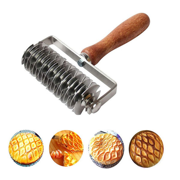 40 Stainless Steel Dough Lattice Bread Crust Roller Cutter Wood Handle Pastry Tool Pizza Bakeware Tools Pastry Cutters
