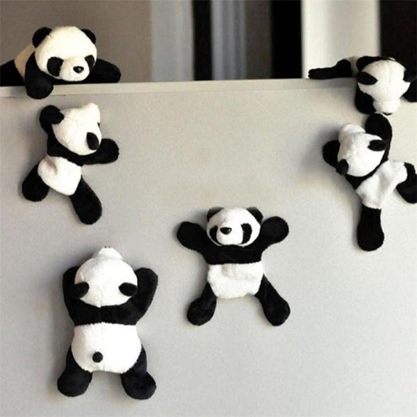 6Pcs / Set Cute Soft Plush Panda Fridge Mag Nets Refrigerator Magnets