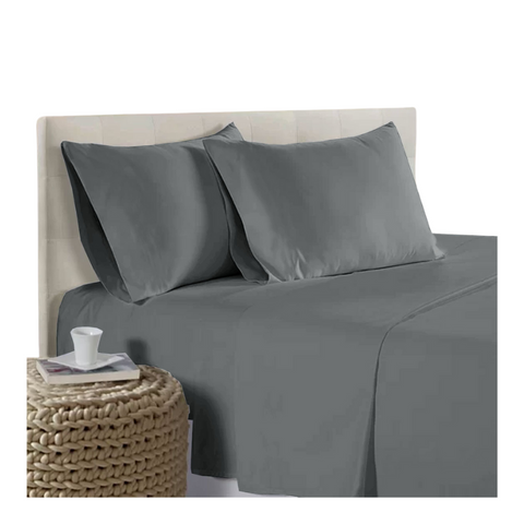 400Tc Bamboo Cotton Sheet Set Pewter Queen Sheets
