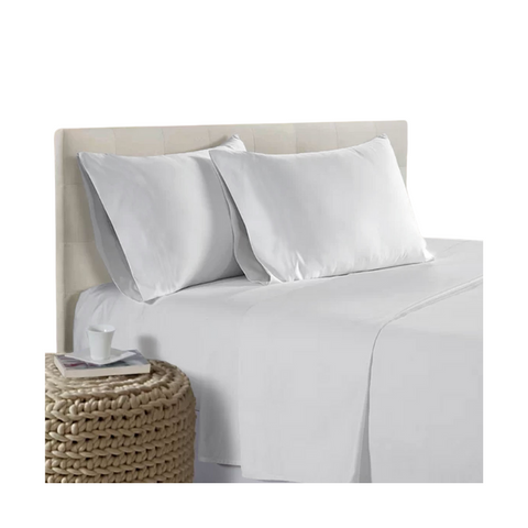 400Tc Bamboo Cotton Sheet Set White Queen Sheets