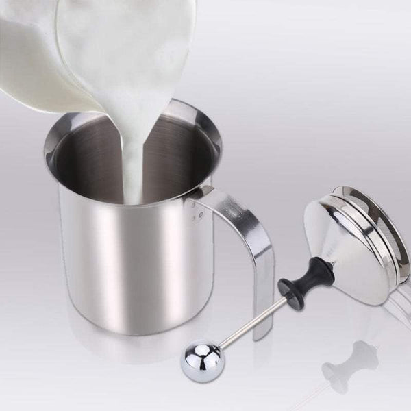 Coffee Grinders 400Ml Stainless Steel Milk Frother Double Mesh Foamer Diy Fancy White Creamer For Cappuccino Latte Coffee Tea & Espresso Parts
