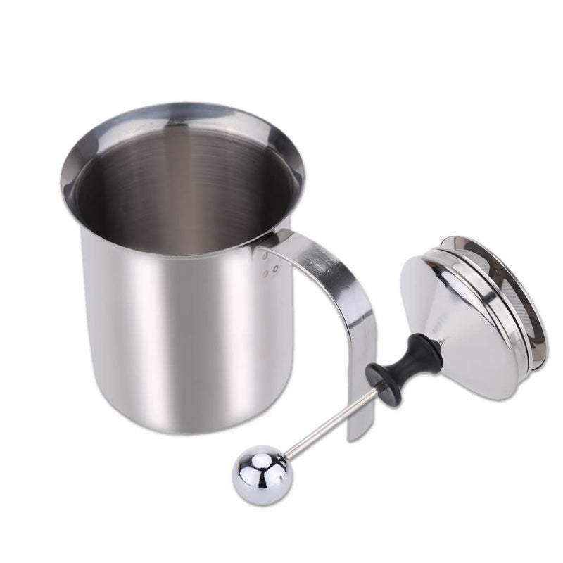 Coffee Grinders 400Ml Stainless Steel Milk Frother Double Mesh Foamer Diy Fancy White Creamer For Cappuccino Latte Coffee Tea & Espresso Parts