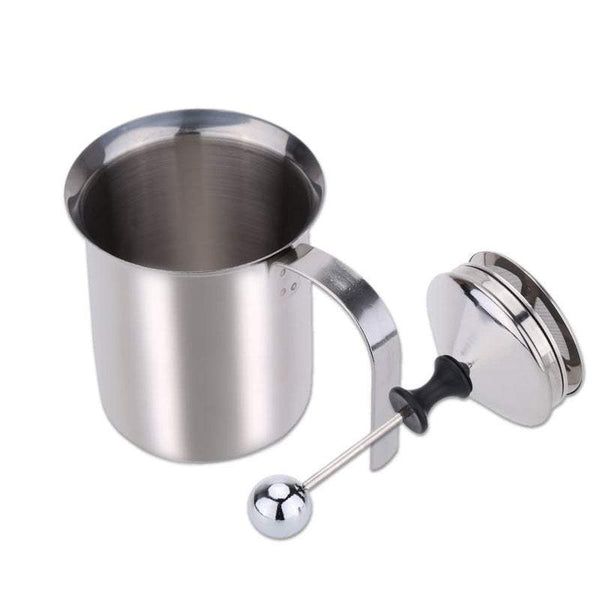 Coffee Grinders 400Ml Stainless Steel Milk Frother Double Mesh Foamer Diy Fancy White Creamer For Cappuccino Latte Coffee Tea & Espresso Parts