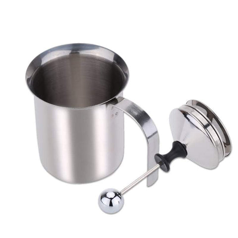 Coffee Grinders 400Ml Stainless Steel Milk Frother Double Mesh Foamer Diy Fancy White Creamer For Cappuccino Latte Coffee Tea & Espresso Parts