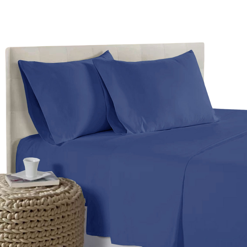 400Tc Bamboo Cotton Sheet Set Blue Queen Sheets