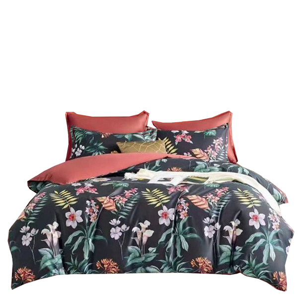 400Tc Cotton Sateen Quilt Cover Set Secret Garden Queen Quilt Covers
