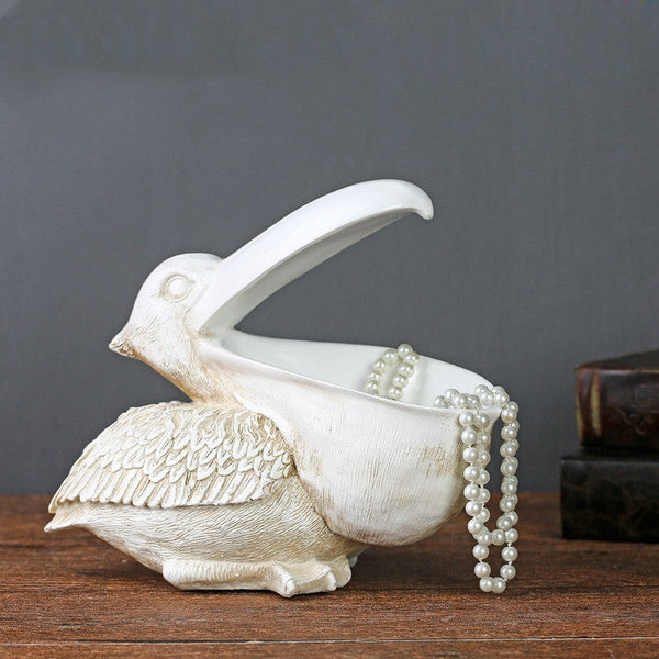 Resin Pelican Ornament Key Holder Jewellery Storage Decor Sculptures & Figurines