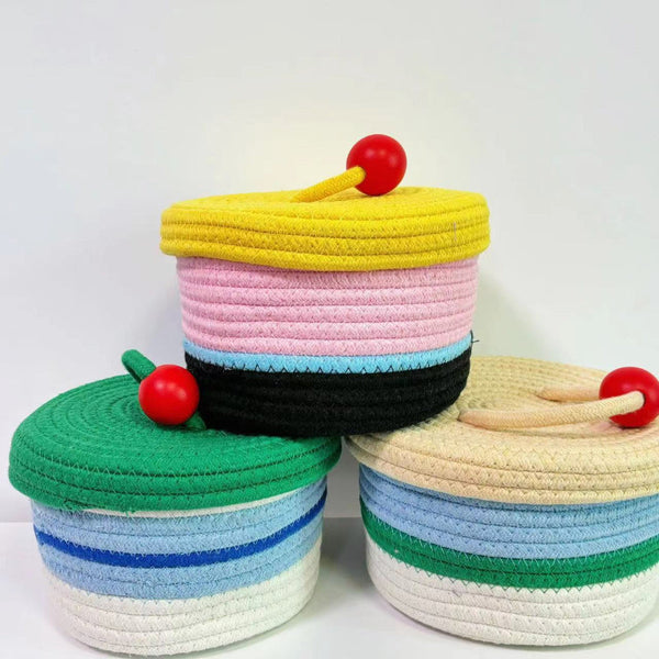 Home Cotton Weaving Storage Basket Ins Wind Vegetable Toy Living Room Miscellaneous Display Underwear Storage Bins & Baskets