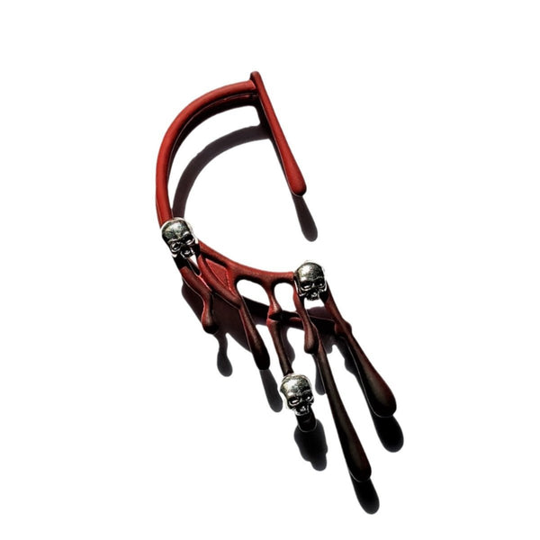 Veile Studios Halloween Exaggerated Lava Retro Wine Red Cold Style Earrings