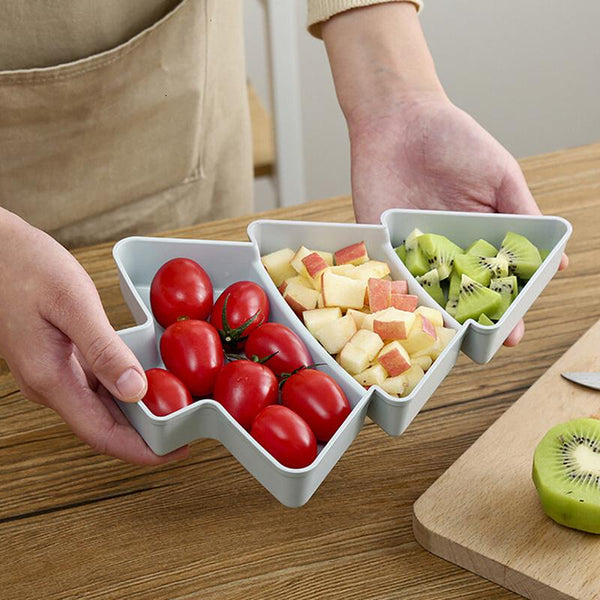 Christmas Tree Shape Candy Snacks Plastic Platter Platters