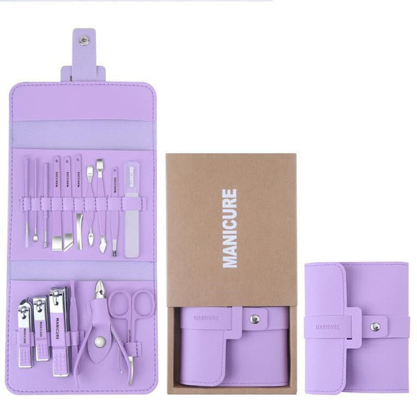 Nail Care Manicure Pedicure Clippers Scissors Set With Faux Leather Bag Manicure & Pedicure Tools & Kits