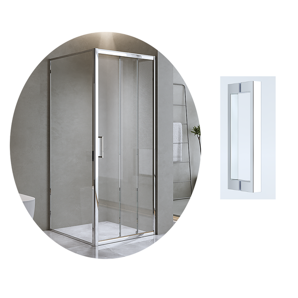 40Mm Contemporary Corner Sliding Chrome Shower Screen 86X80cm Shower Doors