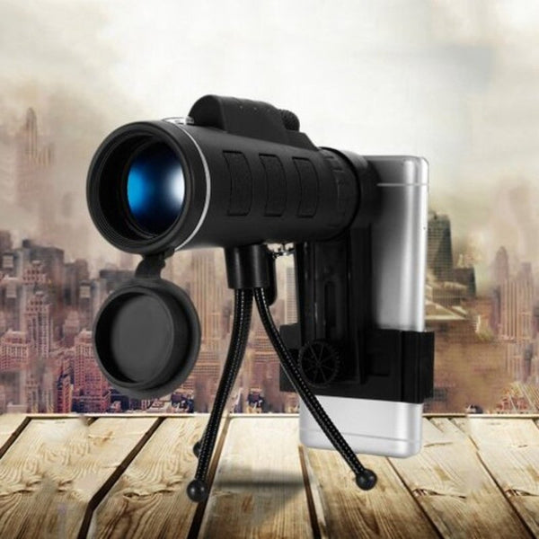 40X60 Monocular Telescope Hd Prism Scope With Compass Phone Clip Tripod Black Binoculars & Monoculars