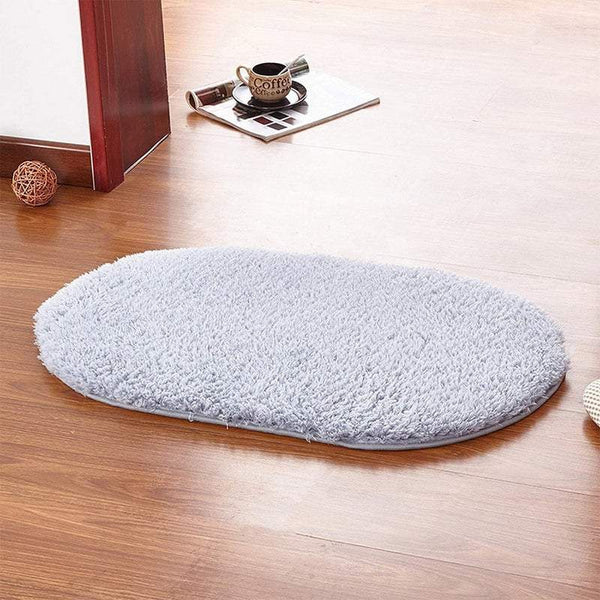 Door Mats 40X60cm Fleece Oval Floor Soft Anti Slip Foot Door Mats & Floor Mats