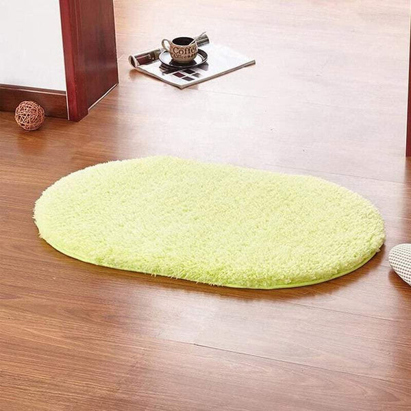 Door Mats 40X60cm Fleece Oval Floor Soft Anti Slip Foot Door Mats & Floor Mats